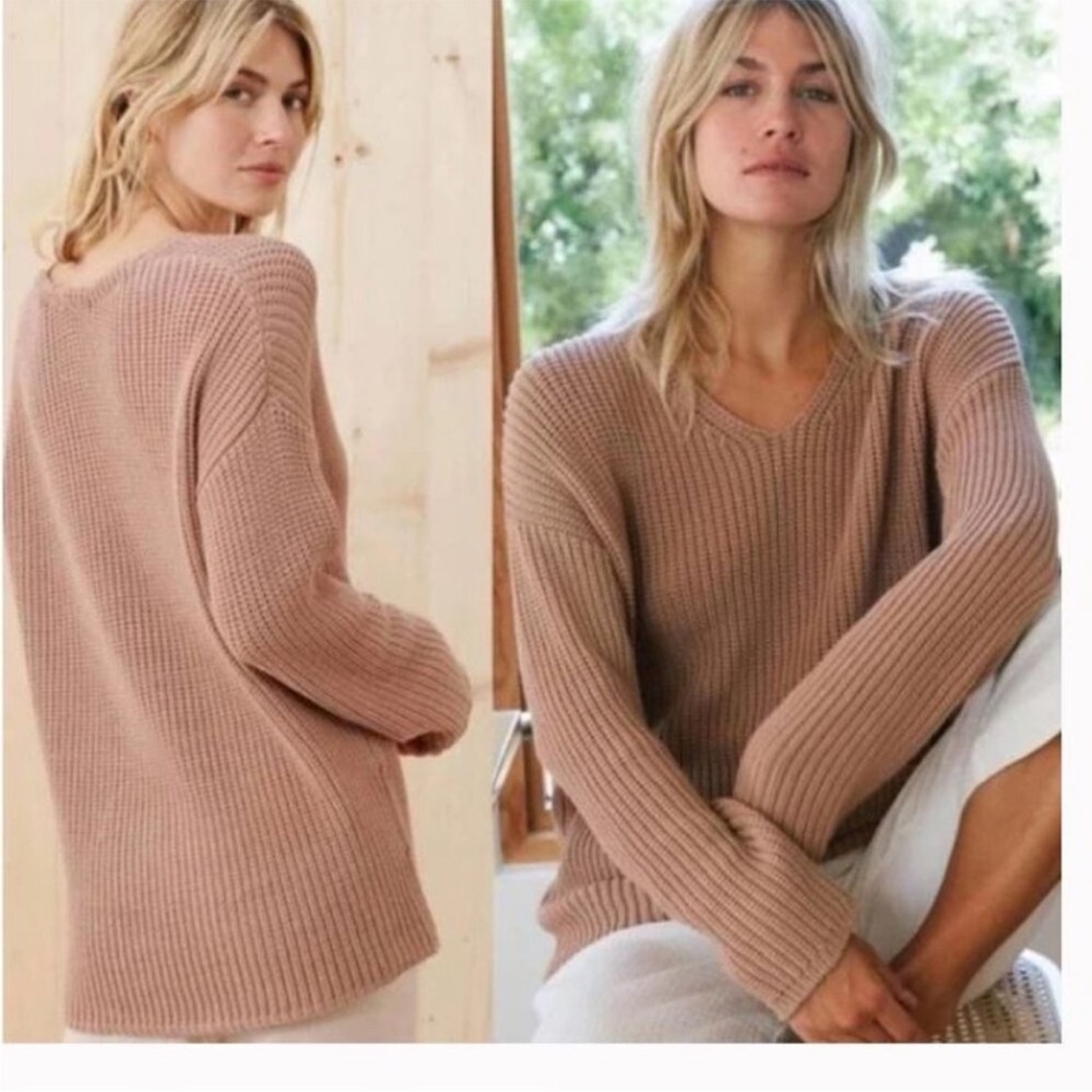 Jenni Kayne Cotton Cabin Sweater in‎ Rosewood XS